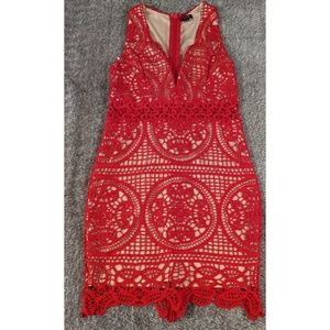 Red lace dress